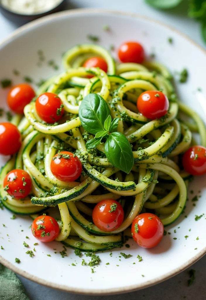 10 Vegan Supper Recipes for Simple Plant Based Meals - 7. Zucchini Noodles with Pesto