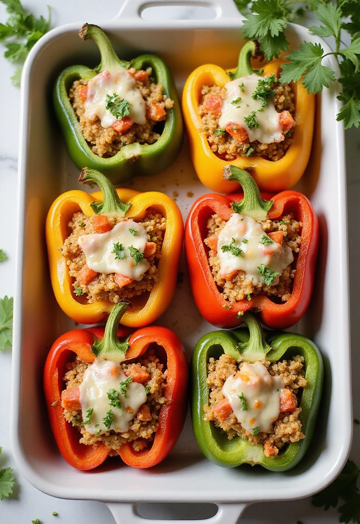 10 Vegetarian Keto Recipes for Balanced Low Carb Eating - 5. Stuffed Bell Peppers