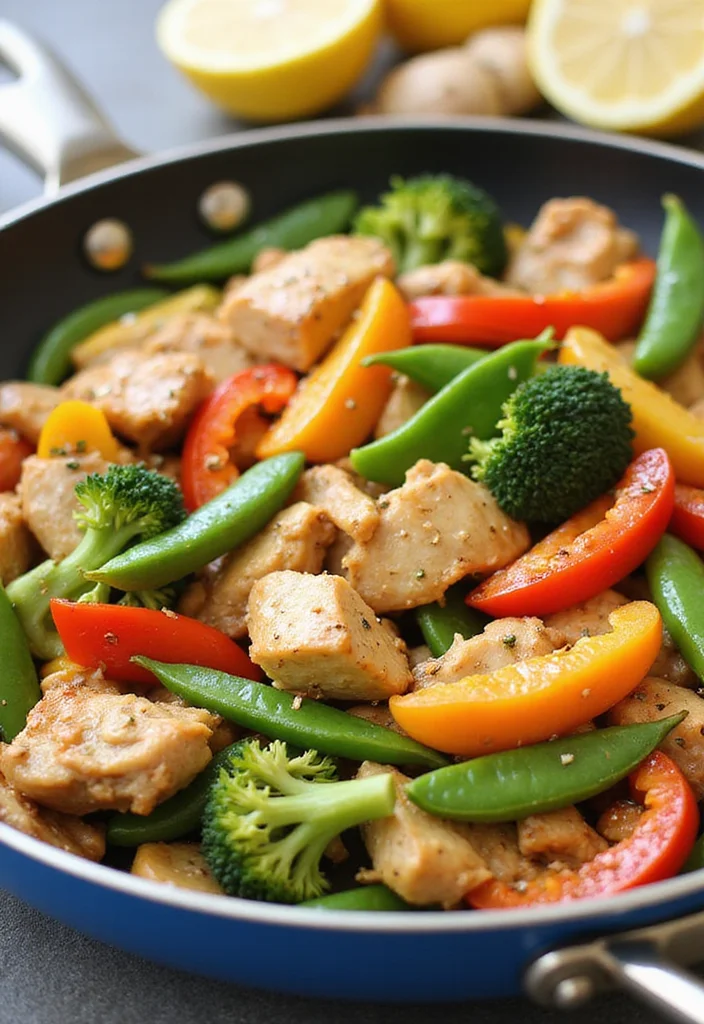 12 Asian Healthy Recipes Full of Fresh Bright Flavor - 1. Zesty Lemon Ginger Chicken Stir-Fry