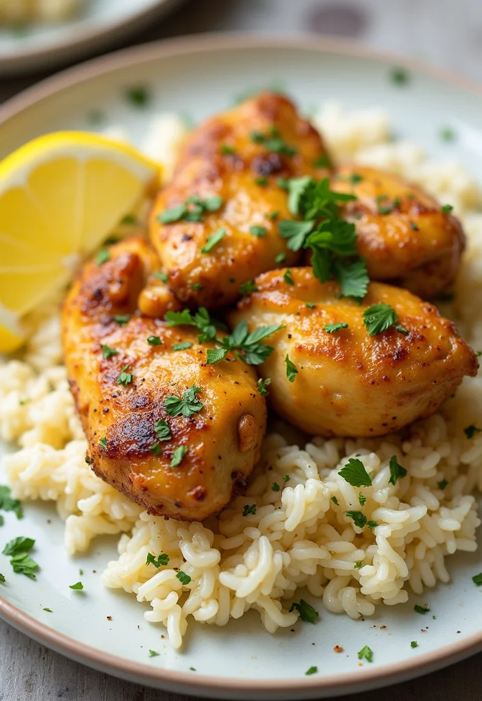 12 Budget Friendly Dinner Recipes for Busy Families - 3. One-Pot Lemon Garlic Chicken and Rice
