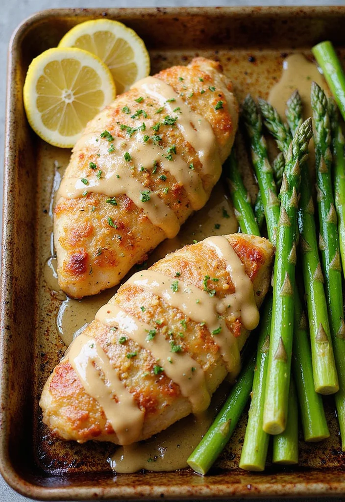 12 Clean Dinner Recipes Made with Whole Ingredients - 1. One-Pan Lemon Garlic Chicken with Asparagus