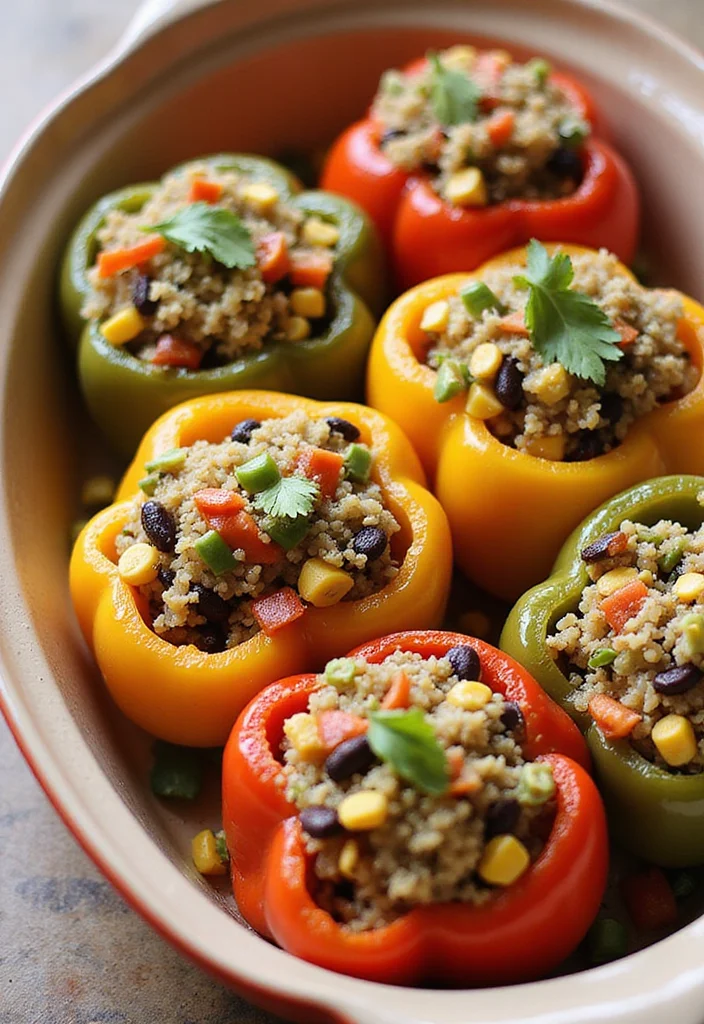 12 Clean Dinner Recipes Made with Whole Ingredients - 2. Quinoa Stuffed Bell Peppers