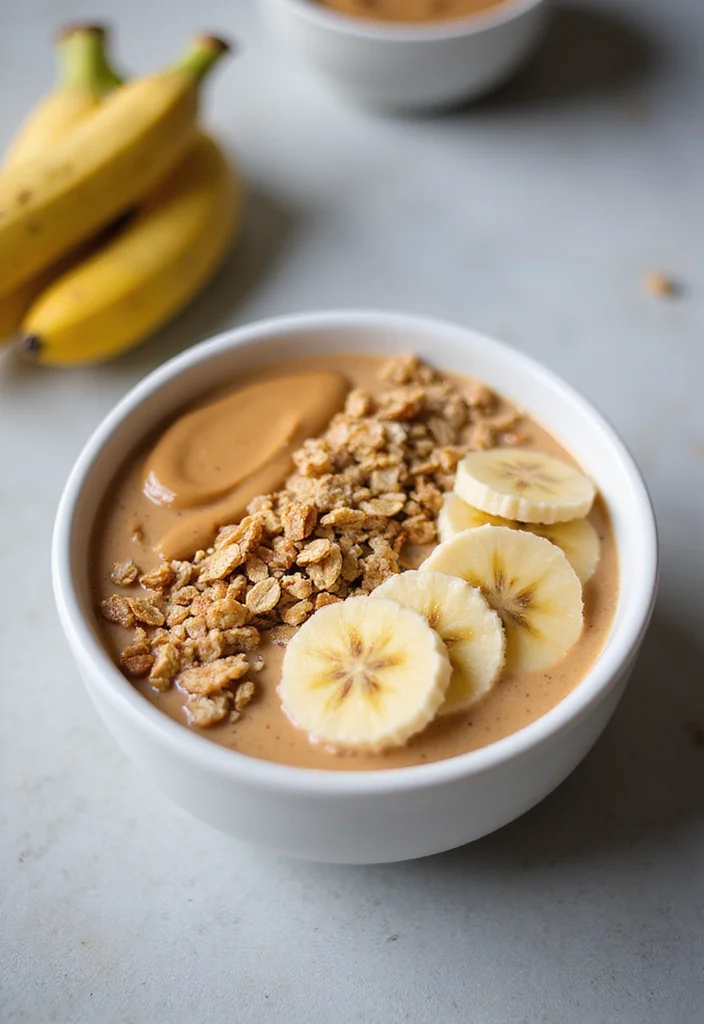 12 Dairy Free Dessert Recipes for Light Tasty Treats - 11. Peanut Butter Banana Smoothie Bowl