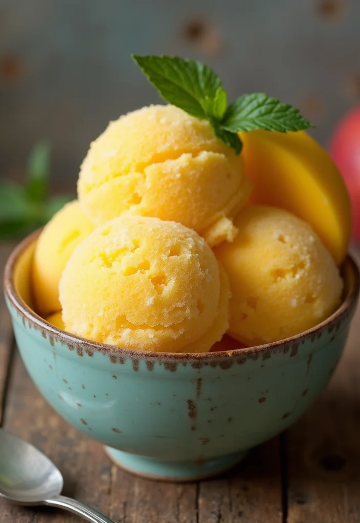 12 Dairy Free Dessert Recipes for Light Tasty Treats - 4. Mango Coconut Sorbet