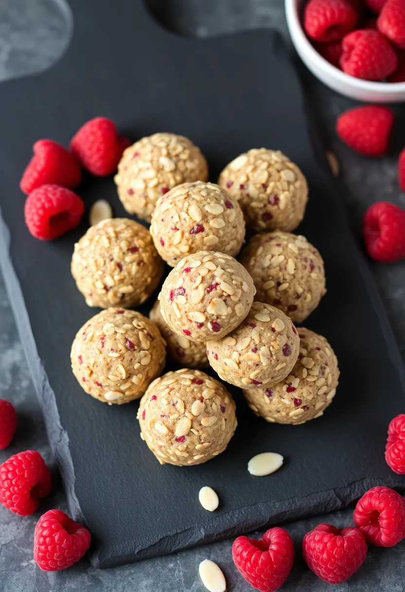 12 Dairy Free Dessert Recipes for Light Tasty Treats - 6. Raspberry Almond Energy Balls