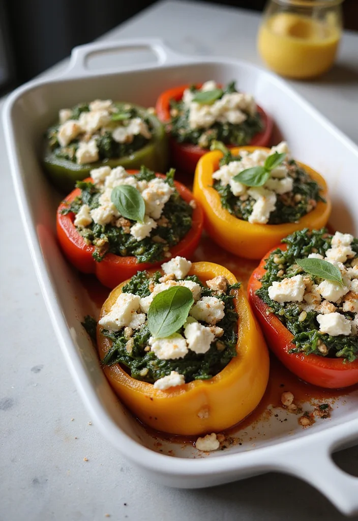 12 Easy Dinner Recipes Ready in Under 30 Minutes - 12. Spinach and Feta Stuffed Peppers