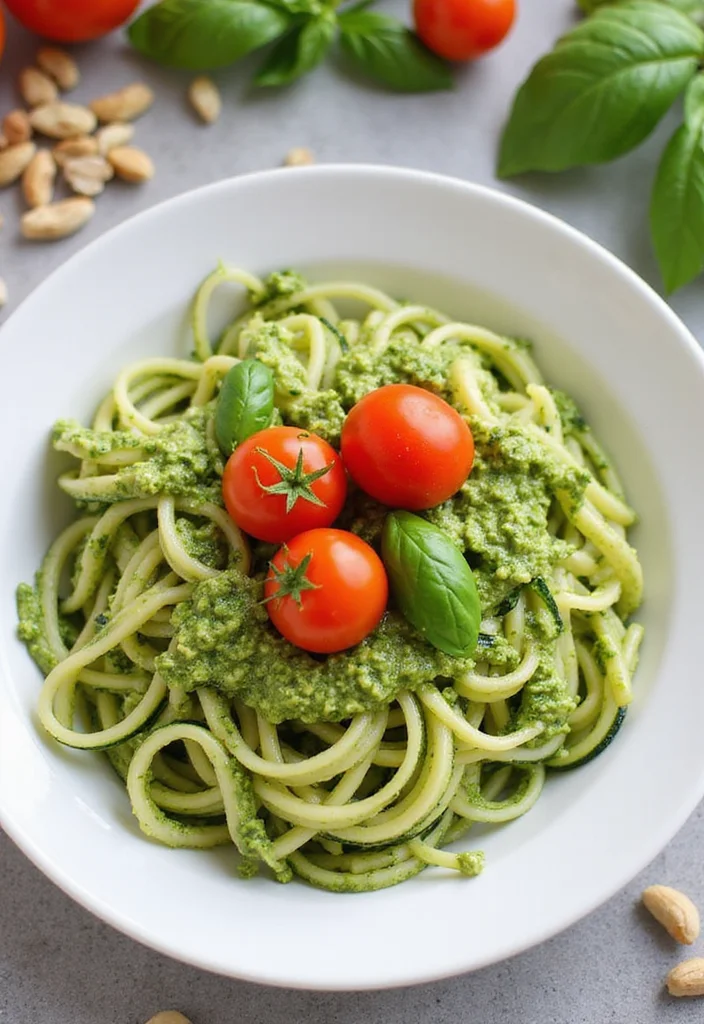 12 Easy Keto Diet Recipes for Everyday Cooking - 2. Zucchini Noodles with Pesto