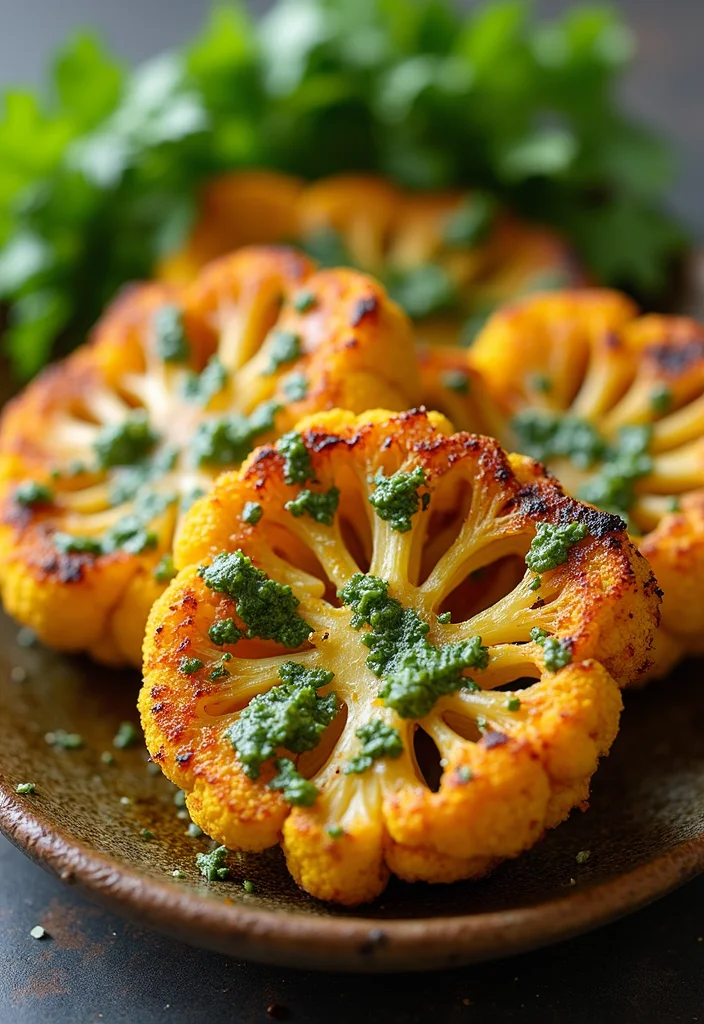 12 Fall Dinner Recipes Full of Warm Seasonal Flavor - 8. Cauliflower Steaks with Chimichurri Sauce