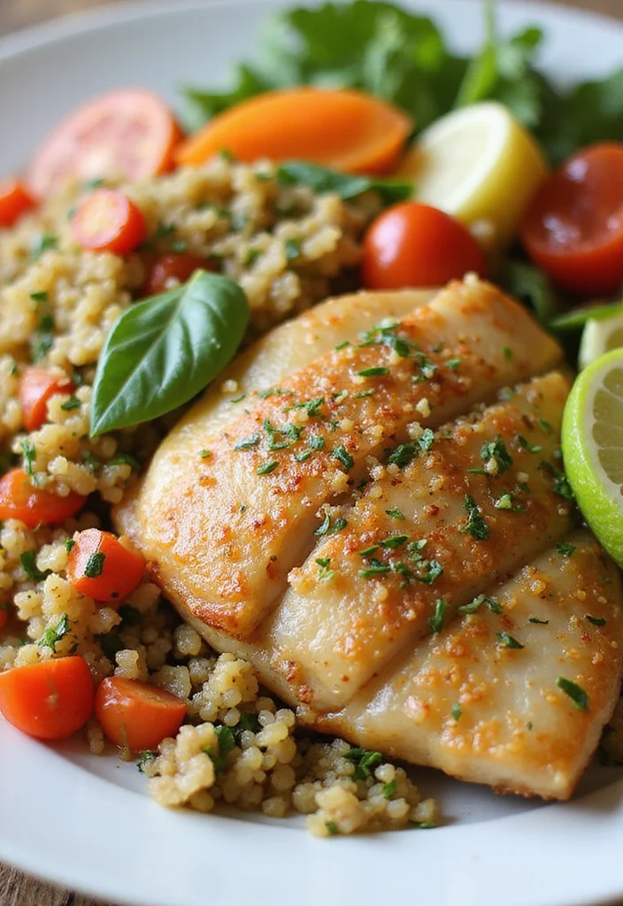 12 Fish Dinner Recipes for Light Flavorful Meals - 4. Herbed Tilapia with Quinoa Salad