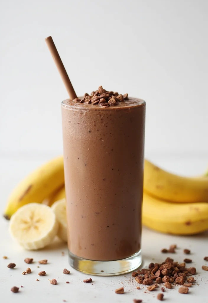 12 Healthy Banana Recipes for Breakfast and Snacks - 10. Banana Chocolate Smoothie