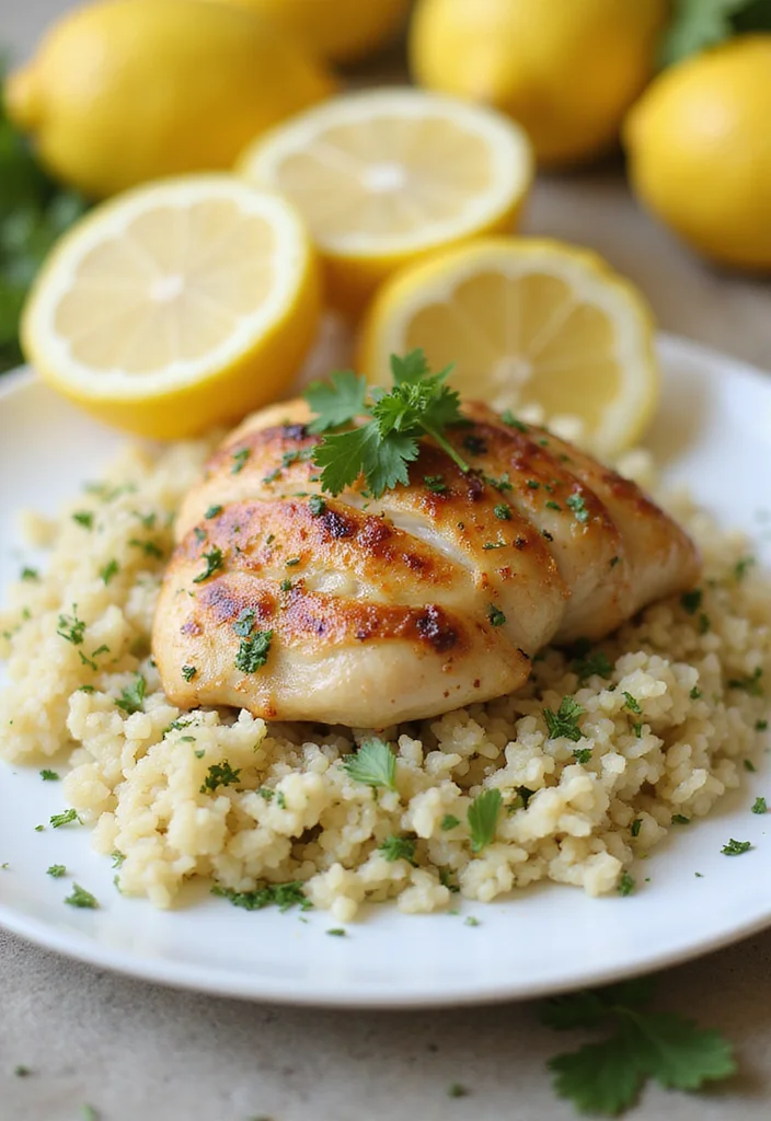 12 Healthy Rice Recipes That Are Simple and Satisfying - 6. Lemon Herb Rice with Grilled Chicken