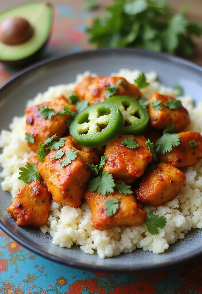 12 Keto Chicken Recipes for Easy Weeknight Dinners - 4. Spicy Chicken and Cauliflower Rice