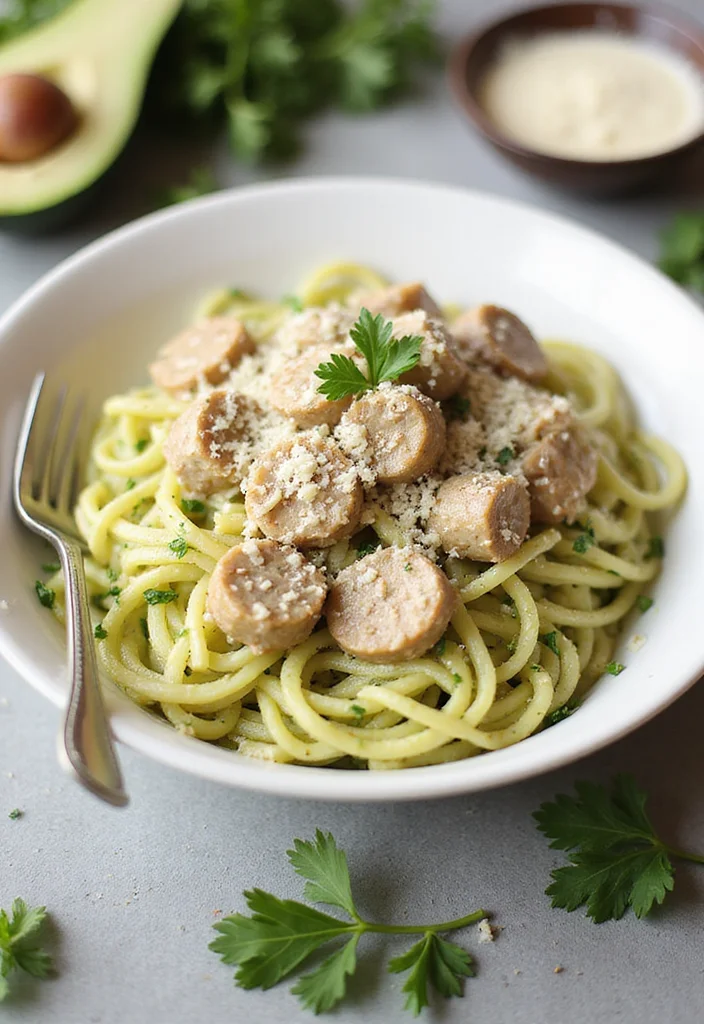 12 Keto Sausage Recipes for Fast Savory Meals - 7. Creamy Sausage Alfredo Zoodles