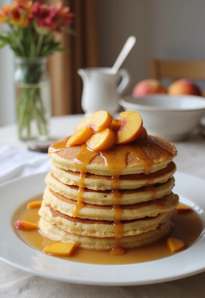 12 Peach Dessert Recipes for Sweet Simple Summer Treats - 10. Peach Pancakes