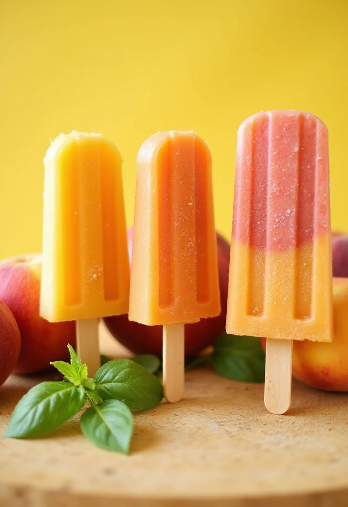 12 Peach Dessert Recipes for Sweet Simple Summer Treats - 5. Peach and Basil Popsicles
