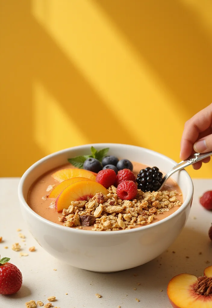 12 Peach Dessert Recipes for Sweet Simple Summer Treats - 7. Peach Smoothie Bowl