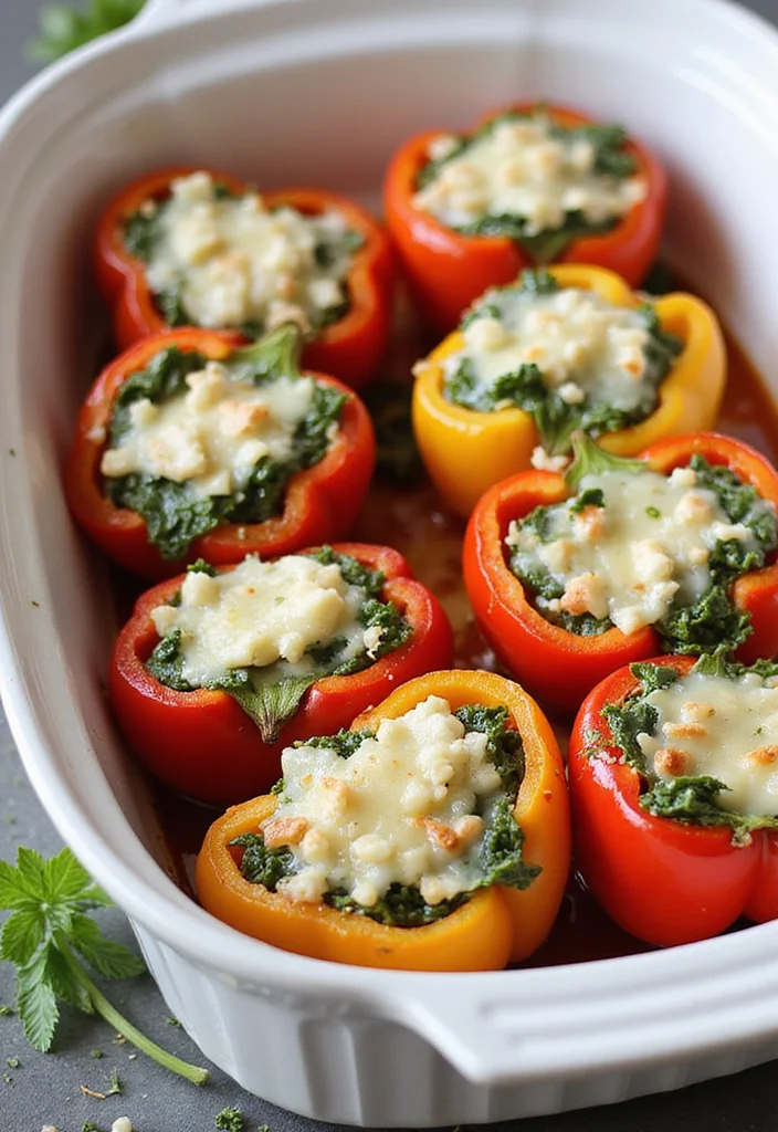 12 Simple Keto Recipes for Quick Low Carb Meals - 4. Spinach and Feta Stuffed Peppers