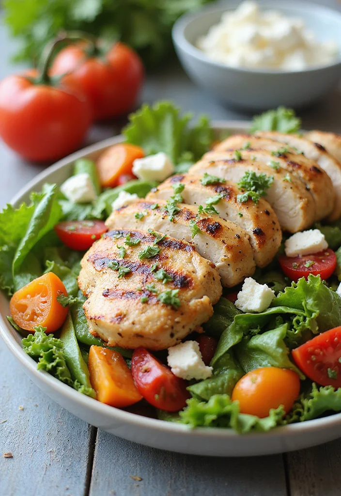 12 Simple Keto Recipes for Quick Low Carb Meals - 9. Greek Salad with Grilled Chicken
