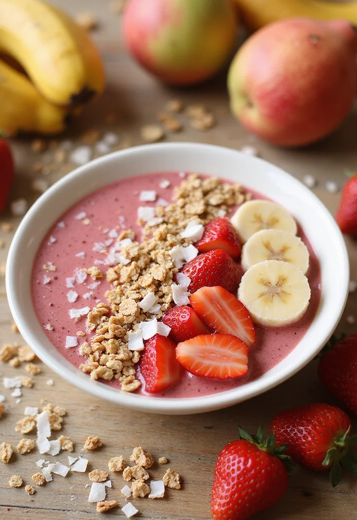 12 Strawberry Dessert Recipes Bursting with Fresh Flavor - 2. Strawberry Banana Smoothie Bowl