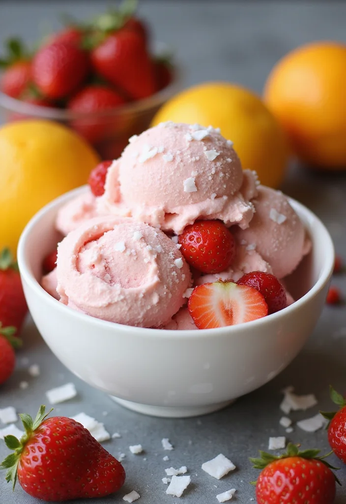 12 Strawberry Dessert Recipes Bursting with Fresh Flavor - 5. Strawberry Coconut Ice Cream