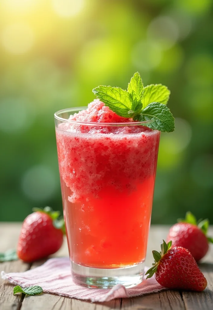 12 Strawberry Dessert Recipes Bursting with Fresh Flavor - 8. Strawberry Mint Granita