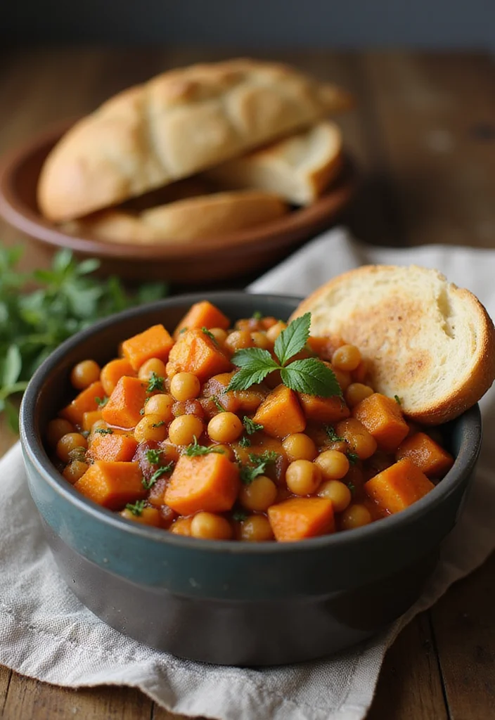 12 Vegan Chickpea Recipes for Easy Protein Packed Meals - 7. Chickpea and Sweet Potato Stew