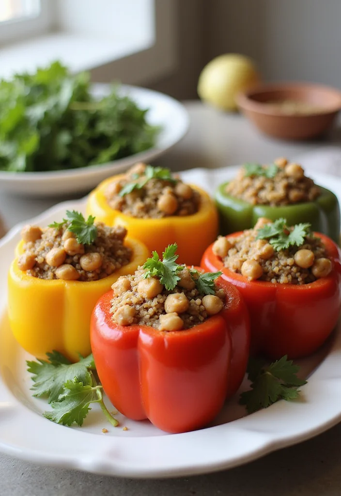 12 Vegan Chickpea Recipes for Easy Protein Packed Meals - 9. Chickpea and Quinoa Stuffed Peppers