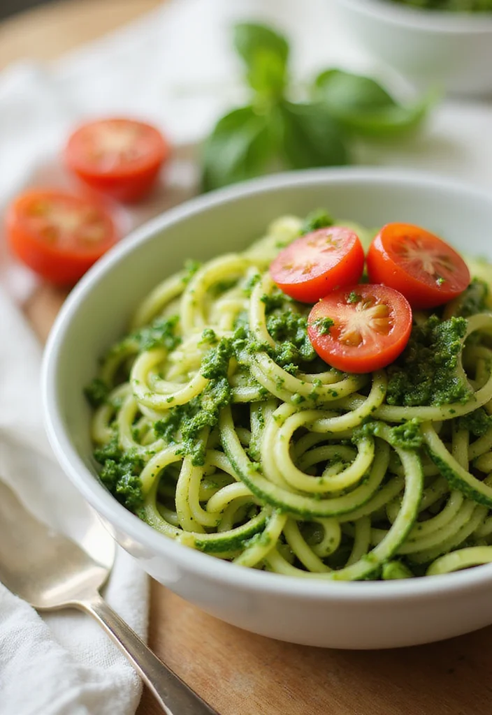 12 Vegan Dinner Recipes for Easy Weeknight Cooking - 10. One-Pot Zucchini Noodles with Pesto