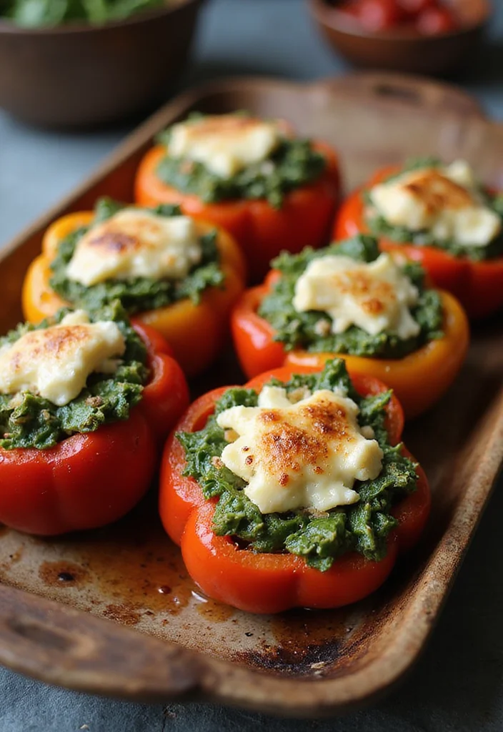 12 Veggie Dinner Recipes for Simple Weeknight Meals - 7. Spinach and Feta Stuffed Peppers