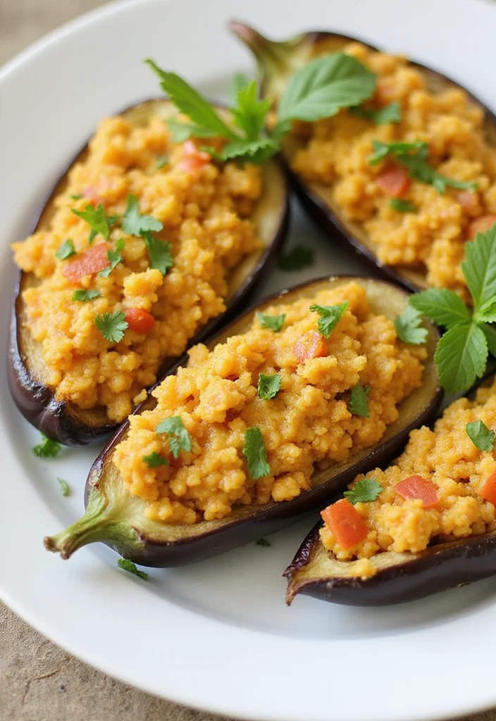 12 Wholefood Vegan Recipes for Nourishing Meals 100 12 Wholefood Vegan Recipes for Nourishing Meals - 10. Curried Quinoa Stuffed Eggplant