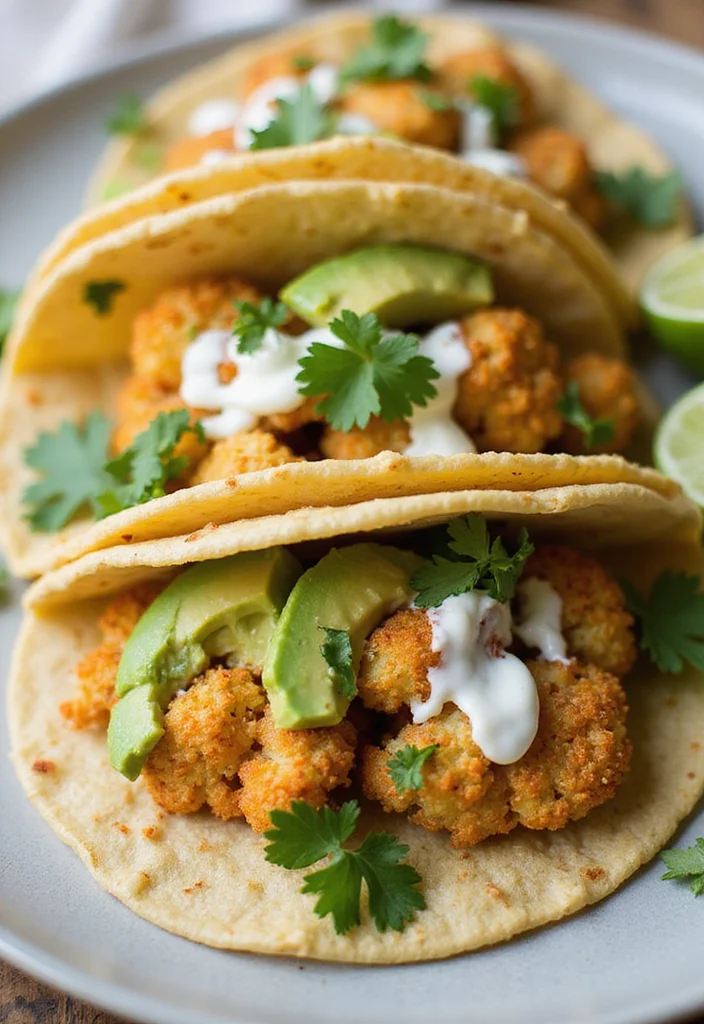 14 Healthy Dishes Recipes for Easy Nourishing Meals - 10. Cauliflower Tacos with Avocado Crema