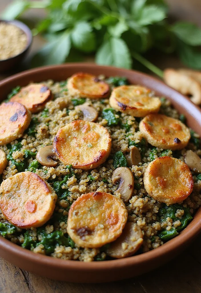 14 Healthy Dishes Recipes for Easy Nourishing Meals - 6. Spinach & Mushroom Quinoa Bake