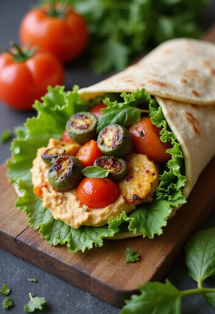 14 Healthy Dishes Recipes for Easy Nourishing Meals - 7. Roasted Vegetable & Hummus Wrap