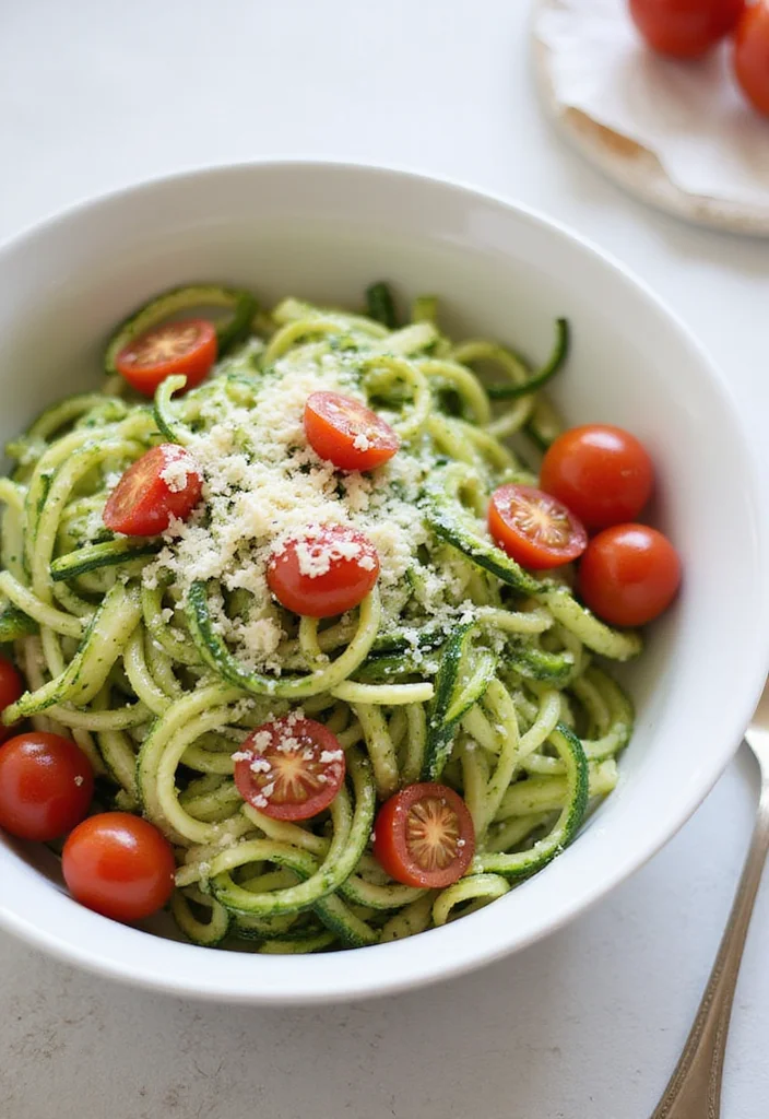15 Best Dinner Recipes for Easy Everyday Cooking - 13. Pesto Zoodle Bowl