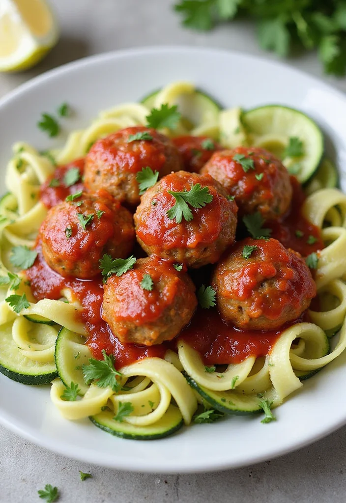 15 Healthy Dinner Ideas for Quick Weeknight Meals - 9. Zucchini Noodles with Turkey Meatballs